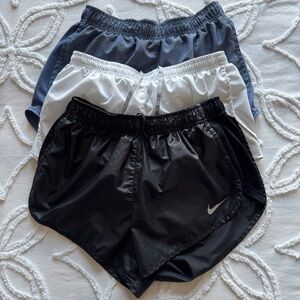 Nike Tempo Shorts Size Medium LOT OF 3 PAIRS Black Blue White Running Workout